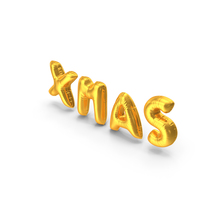 Foil Balloon Words XMAS Gold PNG & PSD Images