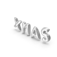 Foil Baloon Words XMAS Silver PNG & PSD Images