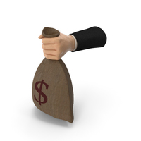 Suit Hand Holding a Dollar Bag PNG & PSD Images