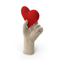 Glove Holding a Fluffy Heart PNG & PSD Images