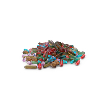 Pile of Mixed Gel Pills PNG & PSD Images