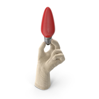 Glove Holding a Red Lightbulb PNG & PSD Images