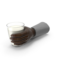 Suit Hand Holding a Glass with Milk PNG & PSD Images