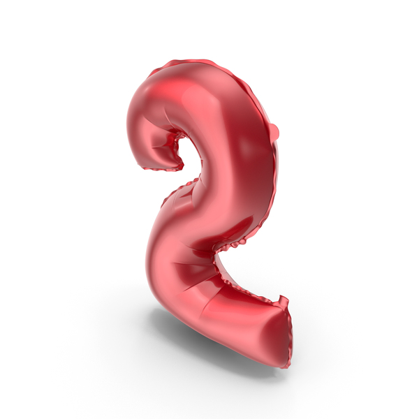 Foil Balloon Digit Two Red PNG & PSD Images