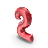 Foil Balloon Digit Two Red PNG & PSD Images