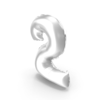 Foil Balloon Digit Two Silver PNG & PSD Images
