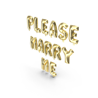 Foil Balloon Gold Words Please Marry Me PNG & PSD Images