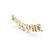 Foil Balloon Gold Words Welcome PNG & PSD Images
