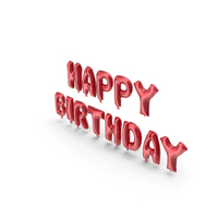 Foil Balloon Red Words Happy Birthday PNG & PSD Images