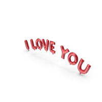 Foil Balloon Red Words I Love You PNG & PSD Images
