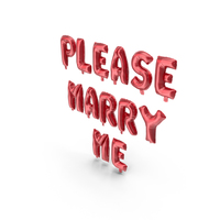 Foil Balloon Red Words Please Marry Me PNG & PSD Images