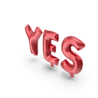 Foil Balloon Red Words Yes PNG & PSD Images