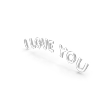 Foil Balloon Silver Words I Love You PNG & PSD Images