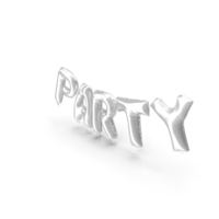 Foil Balloon Silver Words Party PNG & PSD Images