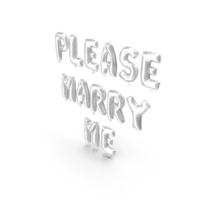 Foil Balloon Silver Words Please Marry Me PNG & PSD Images