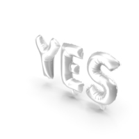 Foil Balloon Silver Words Yes PNG & PSD Images