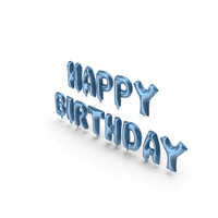 Foil Balloon Blue Words Happy Birthday PNG & PSD Images
