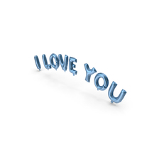 Foil Balloon Blue Words I Love You PNG & PSD Images