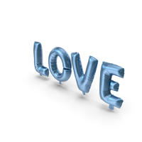 Foil Balloon Blue Words Love PNG & PSD Images