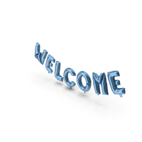 Foil Balloon Blue Words Welcome PNG & PSD Images