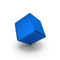 Smooth Cube Blue Metallic PNG & PSD Images