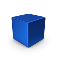 Cube Blue Metallic PNG & PSD Images
