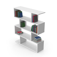 Book Case White With Books PNG & PSD Images