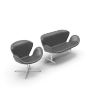 Swan Leather Seat & Sofa PNG & PSD Images