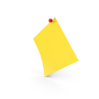 Sticky Note With Sphere Push Pin PNG & PSD Images