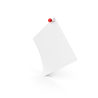 White Sticky Note With Sphere Push Pin PNG & PSD Images