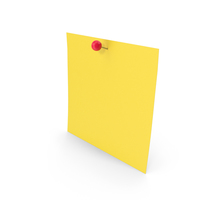 Yellow Sticky Note With Sphere Push Pin PNG & PSD Images