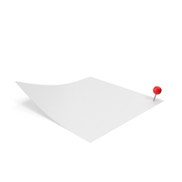 White Sticky Note With Sphere Push Pin PNG & PSD Images