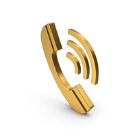 Gold Phone Symbol PNG & PSD Images