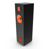 Vintage Orange Speaker Tower PNG & PSD Images