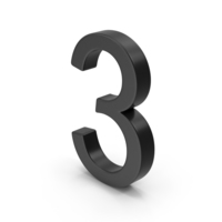 Number 3 Black PNG & PSD Images