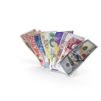 Banknote Bills from Different Countries PNG & PSD Images