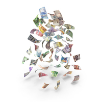 Falling Bills from Different Countries PNG & PSD Images
