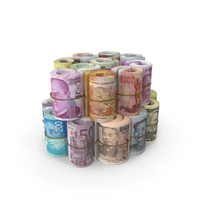 Rolls of Banknotes from Different Countries PNG & PSD Images
