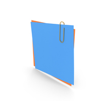 Papers With Paper Clip Blue Orange PNG & PSD Images