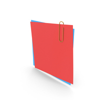Papers With Paper Clip Red Blue PNG & PSD Images