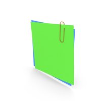 Papers With Paper Clip Green Blue PNG & PSD Images