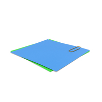 Blue Green Papers With Paper Clip PNG & PSD Images