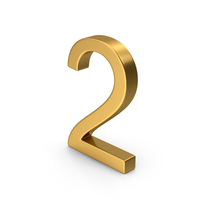 Number 2 Gold PNG & PSD Images