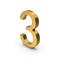 Number 3 Gold PNG & PSD Images