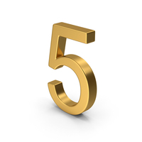 Number 5 Gold PNG & PSD Images