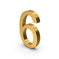 Number 6 Gold PNG & PSD Images