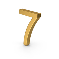Number 7 Gold PNG & PSD Images