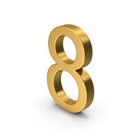 Number 8 Gold PNG & PSD Images