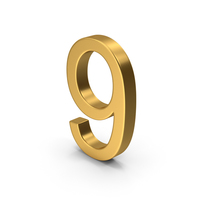 Number 9 Gold PNG & PSD Images