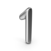 Number 1 Silver PNG & PSD Images